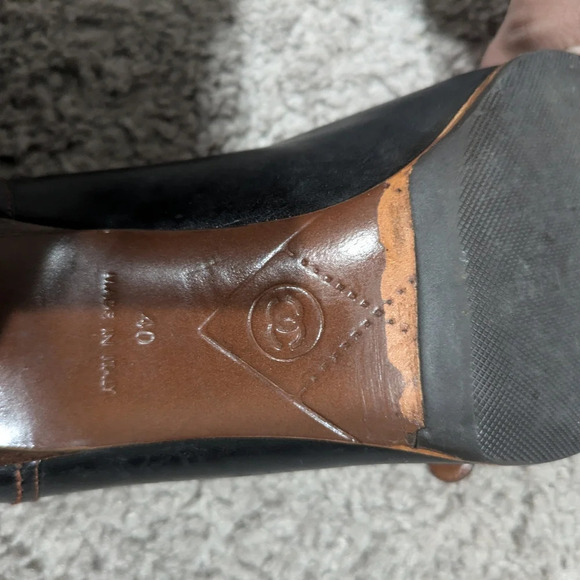 Chanel Heels Black Size 40 Classic Mary Jane Pump - Picture 9 of 10